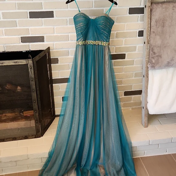 open lace back dress Sheer Overlay Long Dress